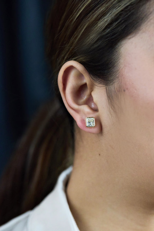 Radiant Cut Diamond Stud Earrings | Roman Malakov