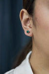 Asscher Cut Colombian Emerald Stud Earrings