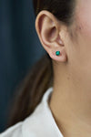 Colombian Emerald Stud Earrings in Platinum
