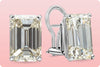GIA Certified 14.22 Carat Total Emerald Cut Diamond Stud Earrings in Platinum