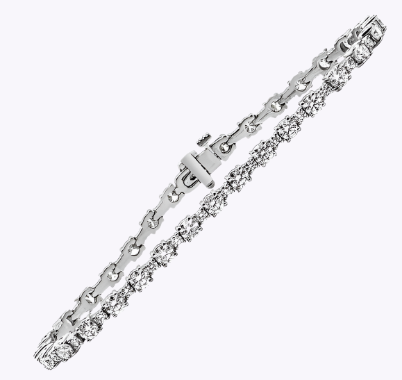 4.53 Carats Total Round Brilliant Cut Diamond Tennis Bracelet in White Gold