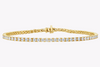 3.07 Carats Total Round Brilliant Cut Diamond Tennis Bracelet in Yellow Gold