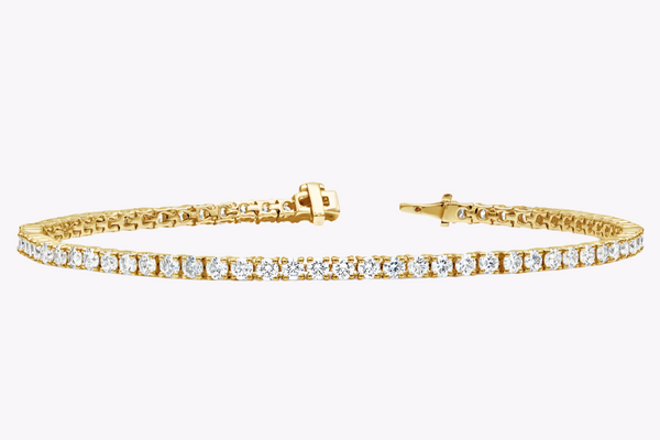 Total Round Brilliant Cut Diamond Tennis Bracelet in Yellow Gold