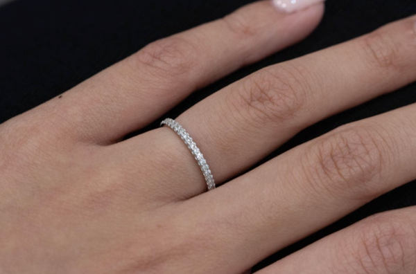 0.38 Carats Total Brilliant Round Diamond Eternity Wedding Band in White Gold