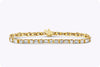 5.16 Carat Total Alternating Mixed-Cut Diamond Tennis Bracelet in Yellow Gold