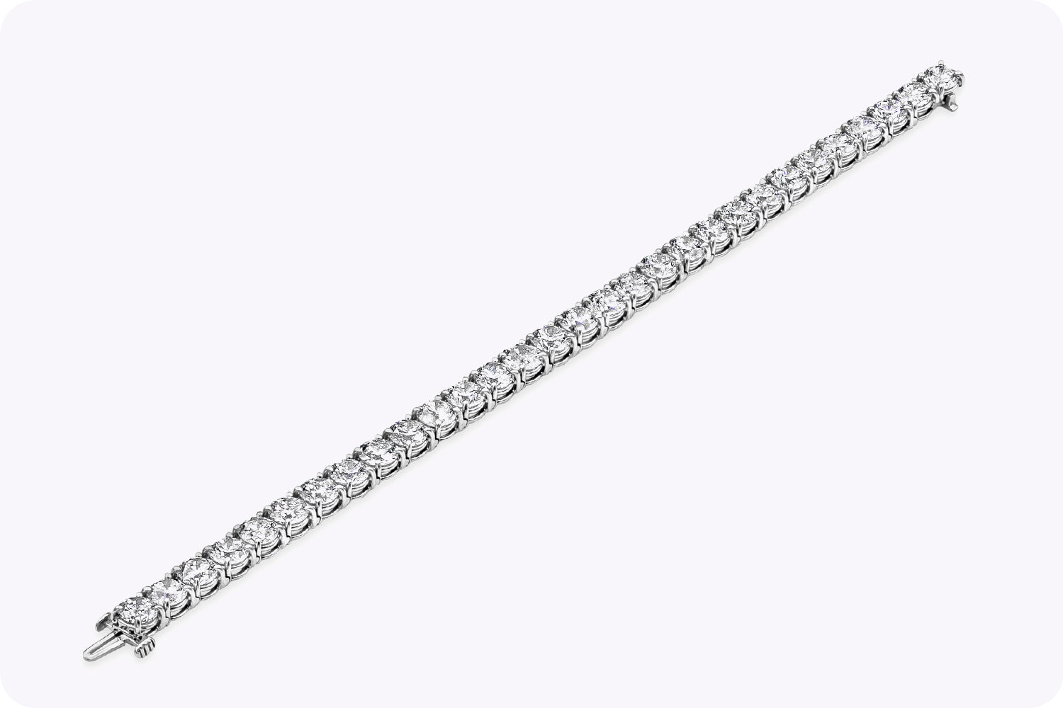 22.58 Carat Total Round Brilliant Cut Diamond Tennis Bracelet in Platinum