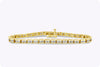 4.30 Carat Total Princess Cut Diamond Channel Set Tennis Bracelet in Yellow Gold
