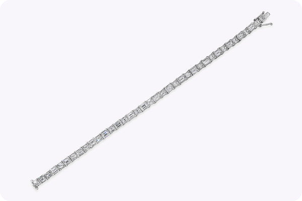 15.15 Carat Total Emerald Cut Diamond East-West Tennis Bracelet in Platinum