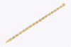 7.50 Carats Total Alternating Round and Baguette Diamonds Tennis Bracelet in Yellow Gold