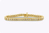 6.00 Carats Total Brilliant Round Diamond Half Bezel Tennis Bracelet in Yellow Gold