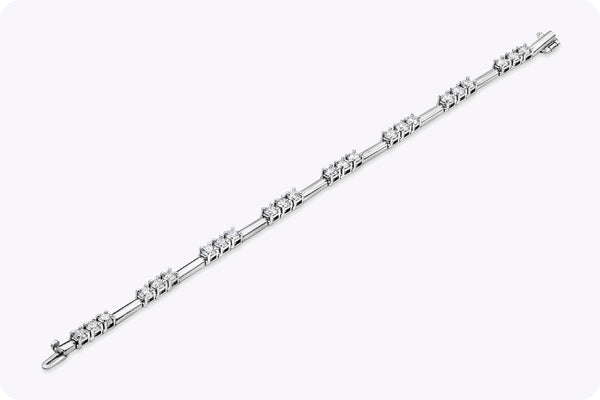 4.72 Carats Total Brilliant Round Diamond Tennis Bracelet in White Gold