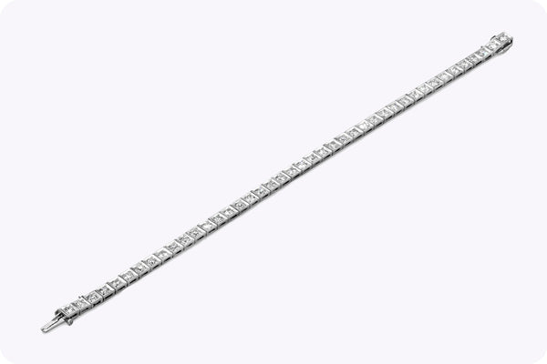 4.85 Carat Total Old European Cut Diamond Tennis Bracelet in Platinum