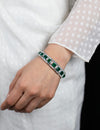 34.49 Carat Total Green Emerald and Mixed Cut Diamonds Bracelet in White Gold