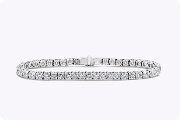 10.85 Carats Total Round Brilliant Cut Diamond Tennis Bracelet in Platinum