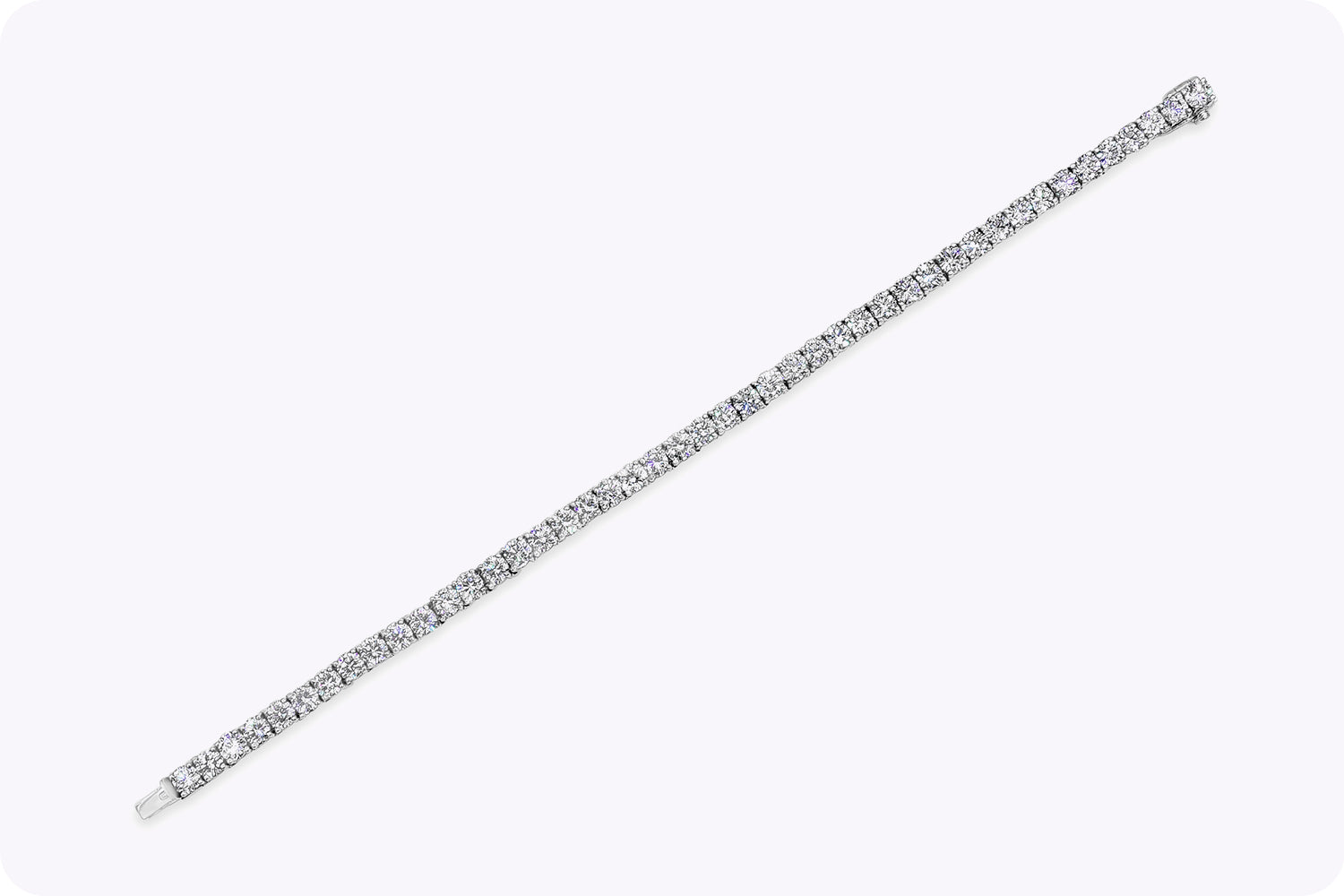 10.85 Carat Total Round Brilliant Cut Diamond Tennis Bracelet in Platinum