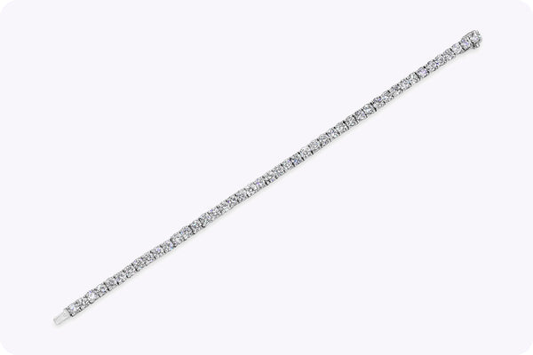 10.85 Carats Total Round Brilliant Cut Diamond Tennis Bracelet in Platinum