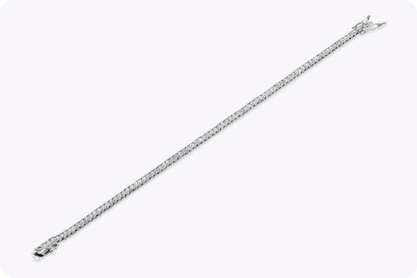 2.77 Carat Total Brilliant Round Shape Diamond Tennis Bracelet in White Gold