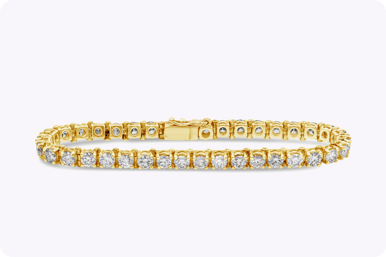 11.00 Caras Total Brilliant Round Cut Diamond Tennis Bracelet in Yellow Gold