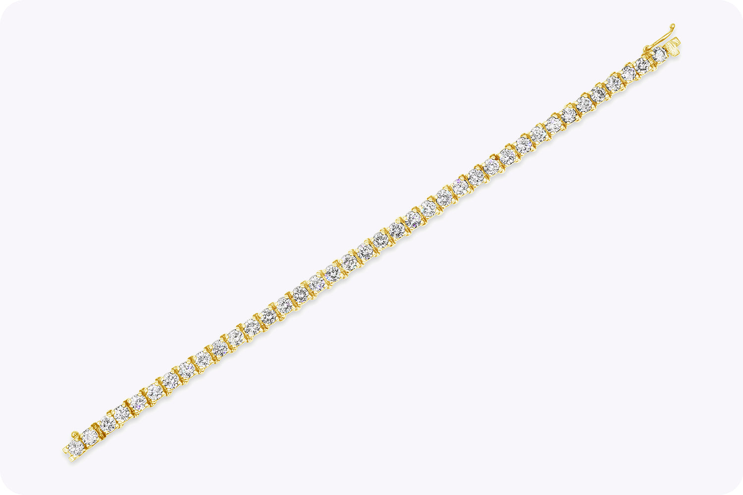 11.00 Caras Total Brilliant Round Cut Diamond Tennis Bracelet in Yellow Gold