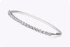 3.12 Carats Total Brilliant Round Shape Diamond Bangle Bracelet in White Gold