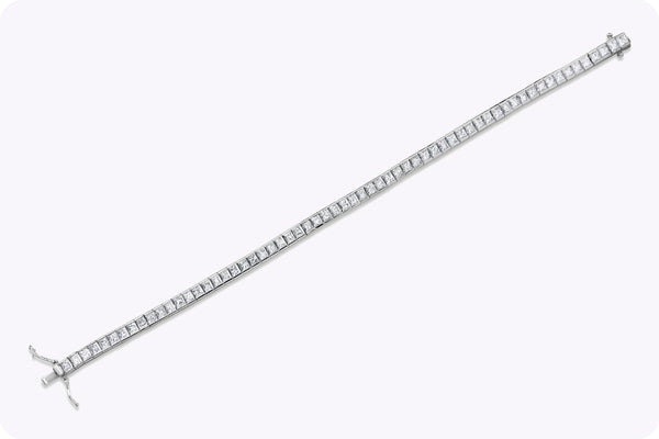 3.56 Carat Total Princess Cut Diamond Tennis Bracelet in White Gold