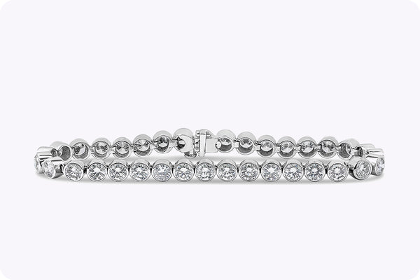 11.02 Carats Total Round Brilliant Cut Diamond Tennis Bracelet in White Gold