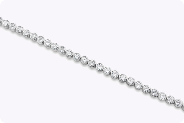 11.02 Carats Total Round Brilliant Cut Diamond Tennis Bracelet in White Gold