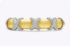 Triple Cross Diamond Thick Bangle Bracelet in White Gold & Yellow Gold