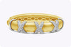 Triple Cross Diamond Thick Bangle Bracelet in White Gold & Yellow Gold