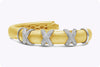 Triple Cross Diamond Thick Bangle Bracelet in White Gold & Yellow Gold