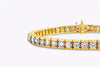 7.50 Carat Brilliant Round Shape Diamond Channel Set Tennis Bracelet in Yellow Gold