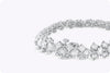 17.71 Carat Total Brilliant Round Cut Three-Row Diamond Tennis Bracelet in White Gold