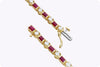 Total Baguette Cut Ruby & Round Cut Diamond Fashion Bracelet in Yellow Gold