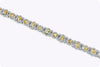 6.21 Carats Total Oval Cut Fancy Yellow Diamond Halo Bracelet in Two-Tone Gold