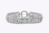 15.50 Carats Total Mixed-Cut Diamond and Emerald Antique Fashion Bracelet in Platinum