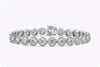 7.91 Carat Total Round Diamond Halo Tennis Bracelet in White Gold