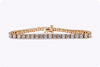 8.68 Carats Total Round Brilliant Cut Diamond Tennis Bracelet in Yellow Gold