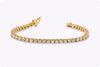 8.68 Carats Total Round Brilliant Cut Diamond Tennis Bracelet in Yellow Gold