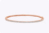 2.79 Carat Total Round Diamond Eternity Bangle Bracelet in Rose Gold