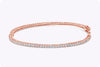 2.79 Carat Total Round Diamond Eternity Bangle Bracelet in Rose Gold