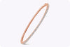 2.79 Carat Total Round Diamond Eternity Bangle Bracelet in Rose Gold