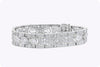 17 Carats Total Mixed Cut Diamond Antique Art Deco Platinum Bracelet