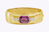 GIA Certified 10.50 Carats Octagon Pink Tourmaline Bangle Bracelet in Yellow Gold