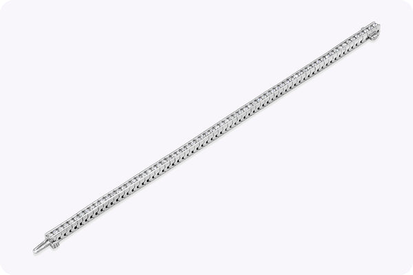 3.12 Carat Total Brilliant Round Diamond Channel Set Tennis Bracelet in White Gold