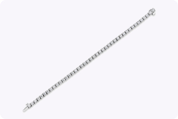 5.03 Carat Total Brilliant Round Cut Diamond Tennis Bracelet in White Gold