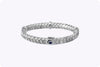  diamond and sapphire basket-weave braided bangle bracelet in white gold