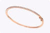1.10 Carat Total Round Shape Diamond Bangle Bracelet in Rose Gold