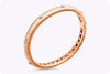 0.45 Carat Total Round Shape Diamonds Brushed Bangle Bracelet in Rose Gold