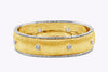1.00 Carats Total Brilliant Round Diamond Brushed Yellow Gold Bangle Bracelet