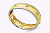 1.00 Carats Total Brilliant Round Diamond Brushed Yellow Gold Bangle Bracelet